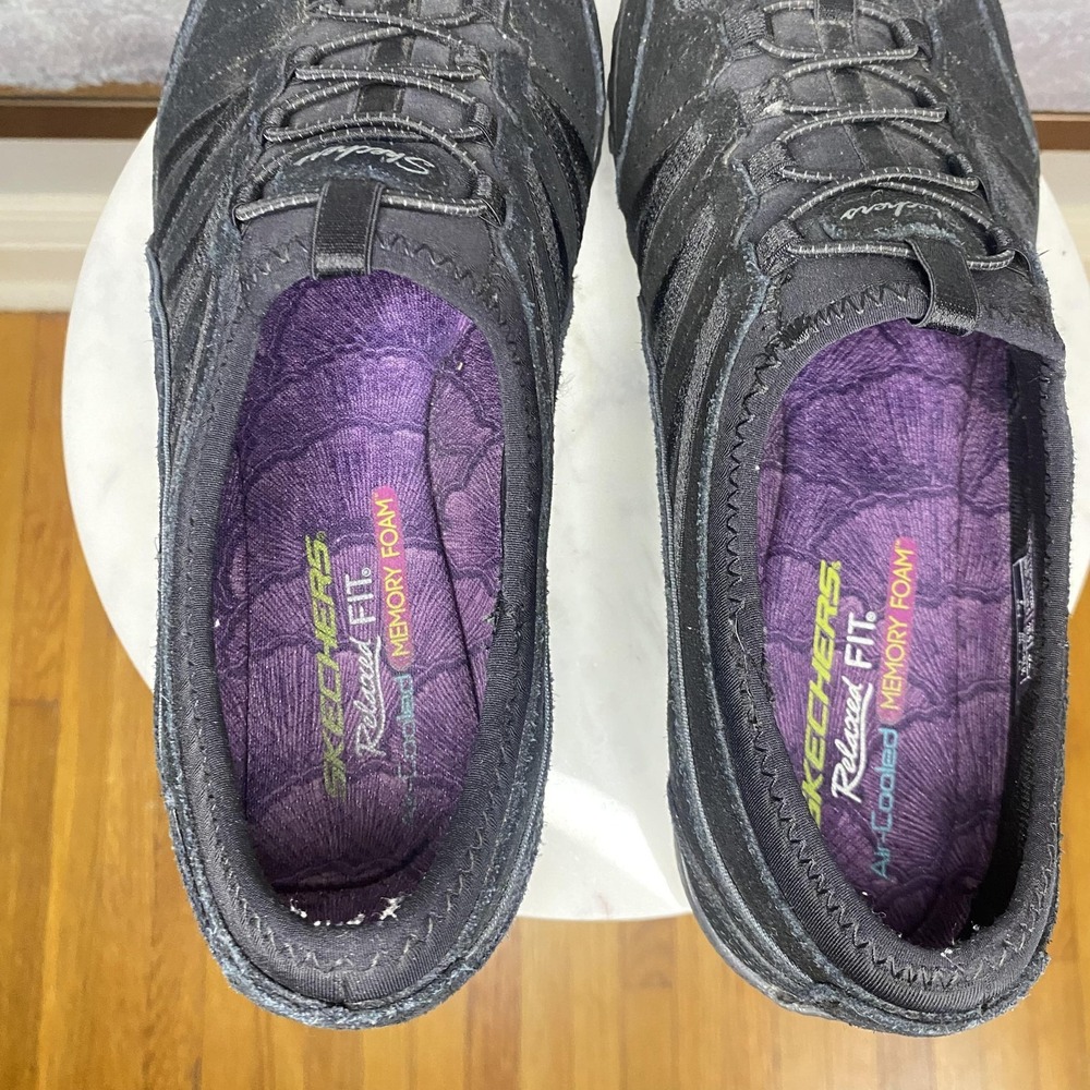 Skechers Shoes Womens Size 9.5 Black Relaxed Fit Memory Foam Sneakers SN 23020 - Picture 8 of 11